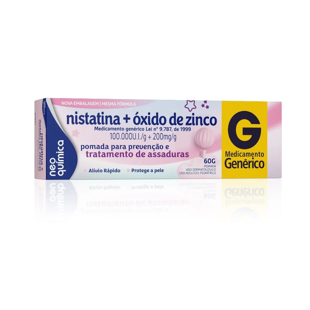 Pomada Antiassaduras Nistatina + Óxido De Zinco Neo Química 60g