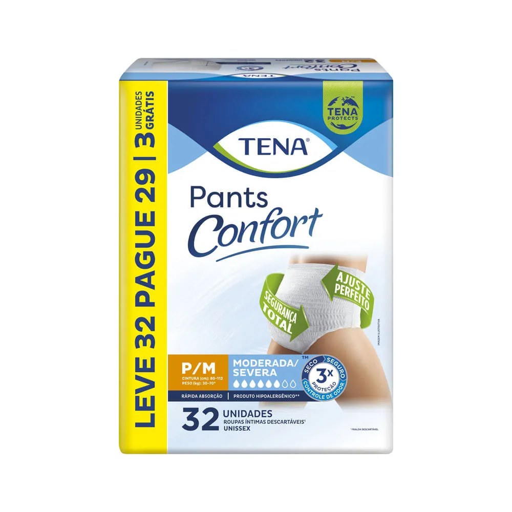 Roupa Intima Tena Pants Confort Tamanho P/m Leve 32 Pague 29 Especial