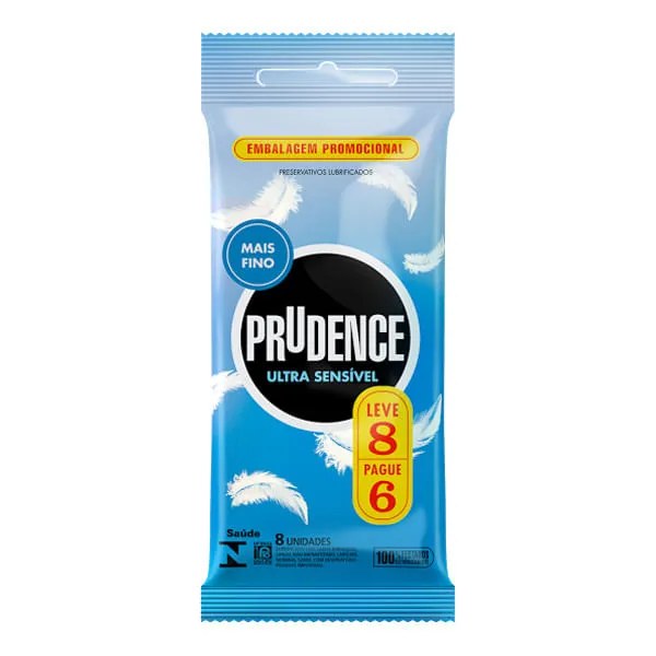 Preservativo Prudence Ultra Sensível Leve 8 Pague 6 Unidades