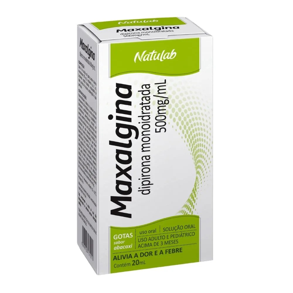 Maxalgina Dipirona 500mg/ml Abacaxi Gotas 20ml Natulab