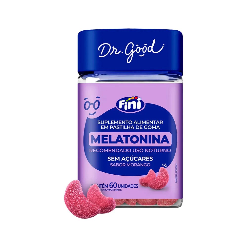 Suplemento Alimentar Fini Dr.good Melatonina Com 60 Gomas Sabor Morango