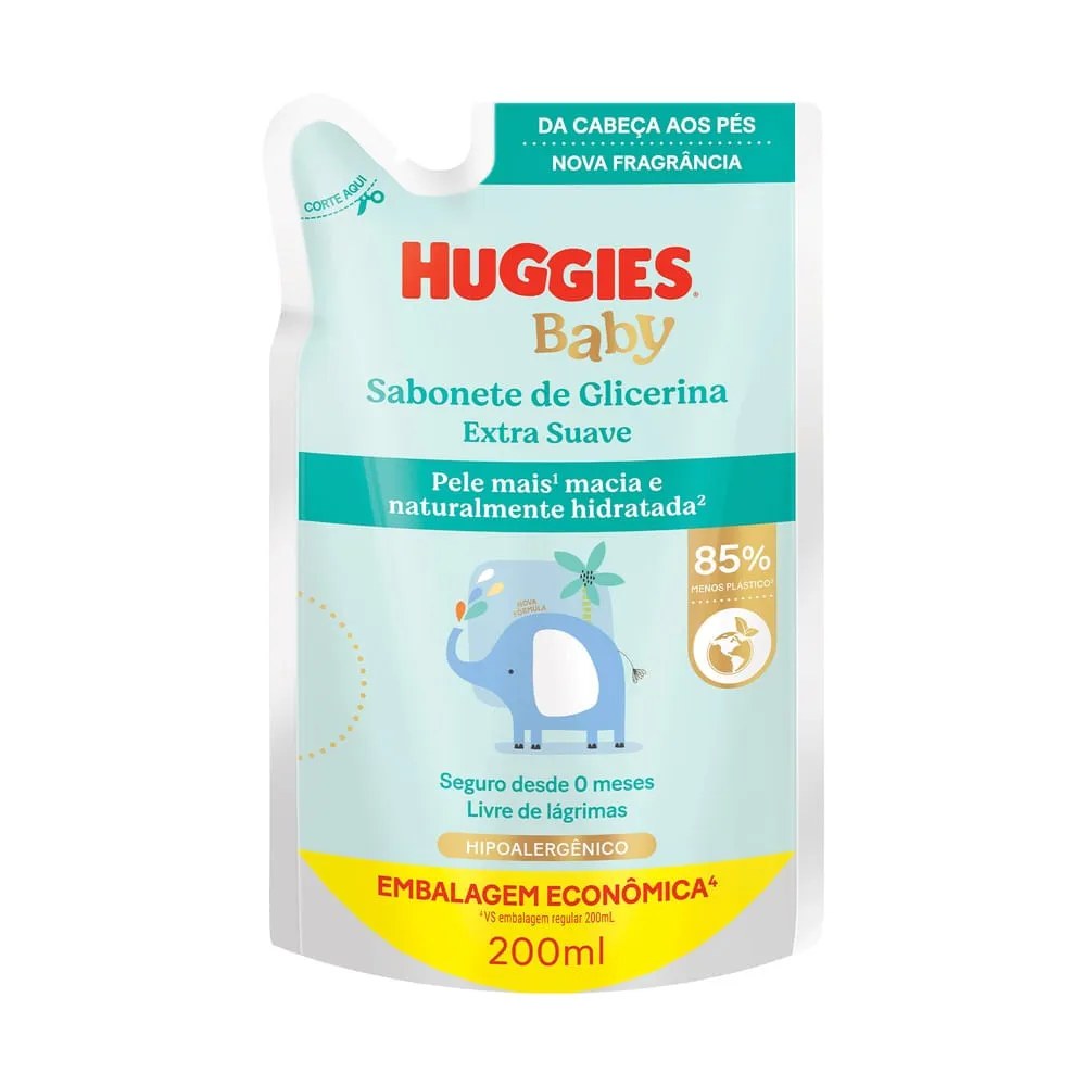 Sabonete Líquido Huggies Extra Suave 200ml Refil