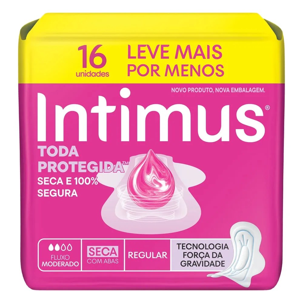 Absorvente Intimus Toda Protegida Com Abas Seca 16 Unidades