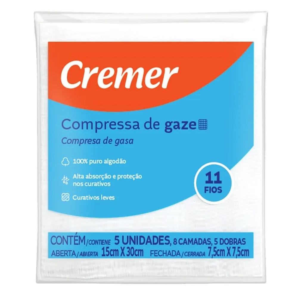 Compressa Gaze Cremer C/5 15cmx30cm