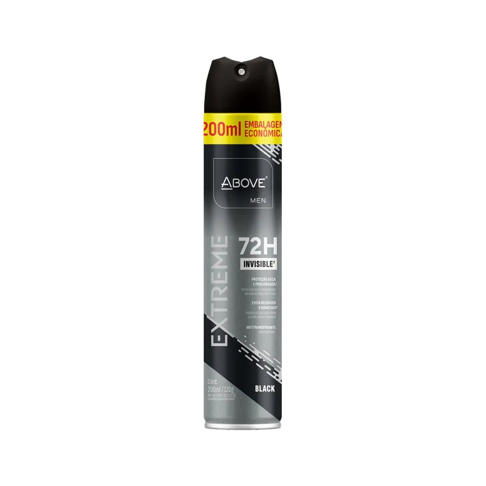 Desodorante Above Masculino Extreme 200ml Aerosol Black