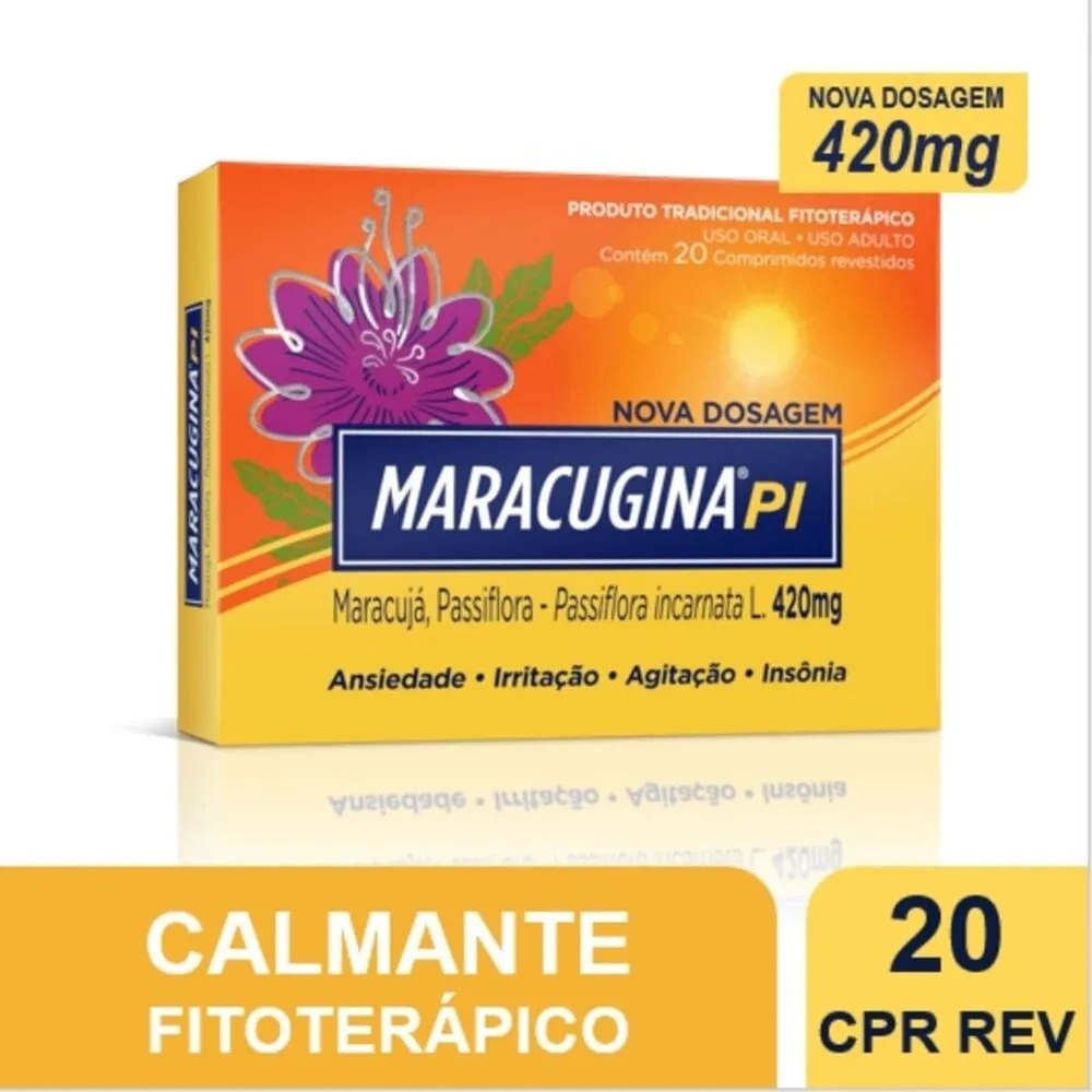 Calmante Fitoterápico Maracugina Pi 420mg 20 Comprimidos