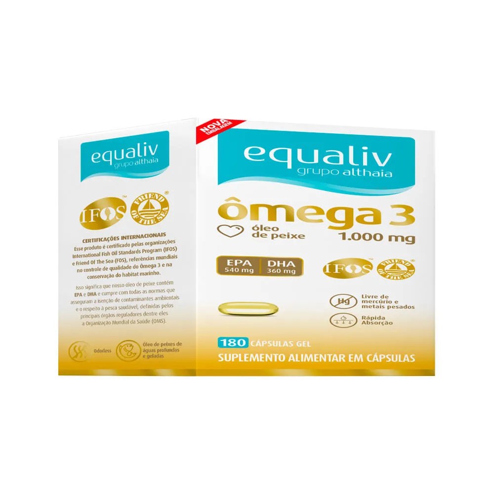 Equaliv Omega 3 1000mg Com 180 Capsulas Althaia