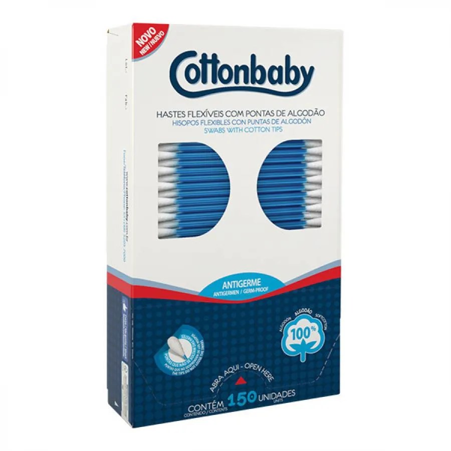 Hastes Flexíveis Cottonbaby Com 150 Unidades