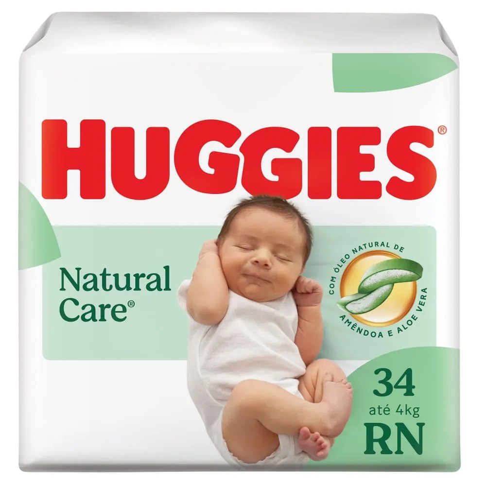 Fralda Huggies Rn Natural Care 34 Unidades