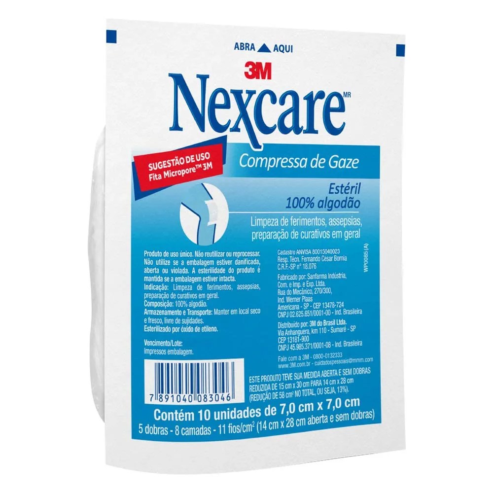 Compressa Gaze 3m Nexcare Com 10 70cmx70cm Esteril