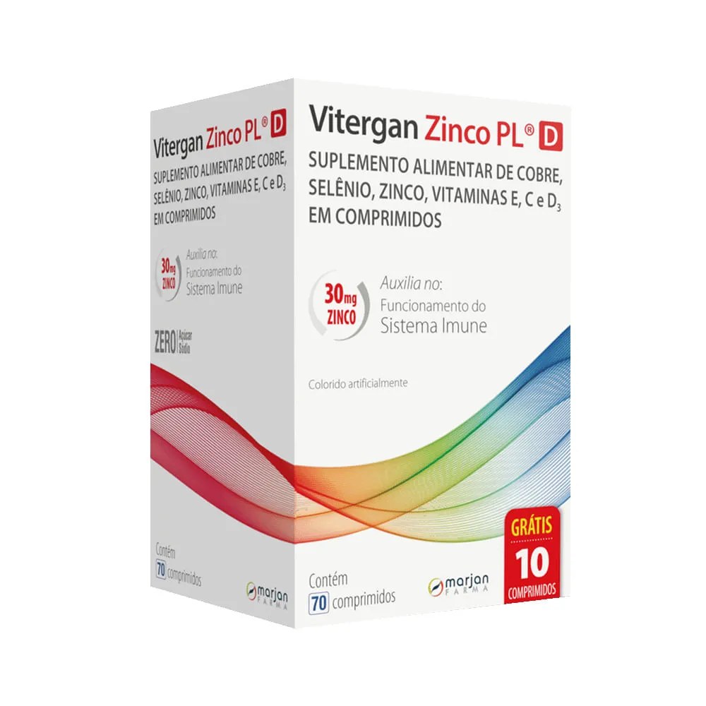 Vitergan Zinco Pl D Com 70 Comprimidos Especial