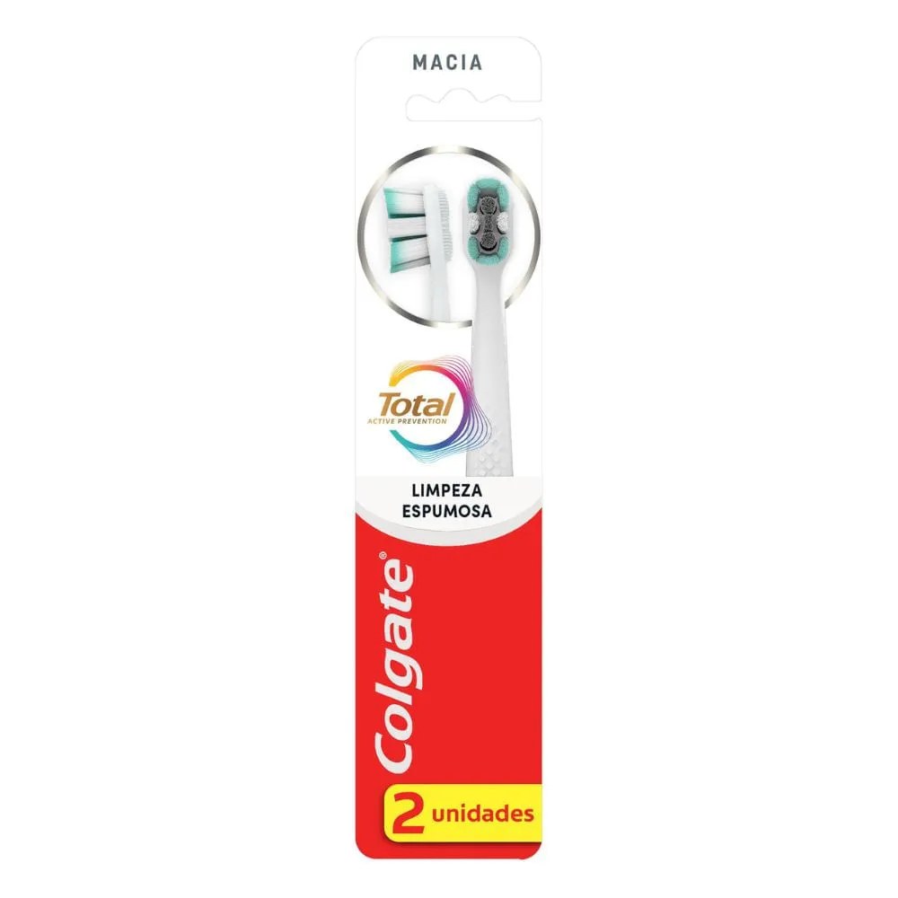 Escova De Dente Colgate Total Limpeza Espumosa 2 Unidades