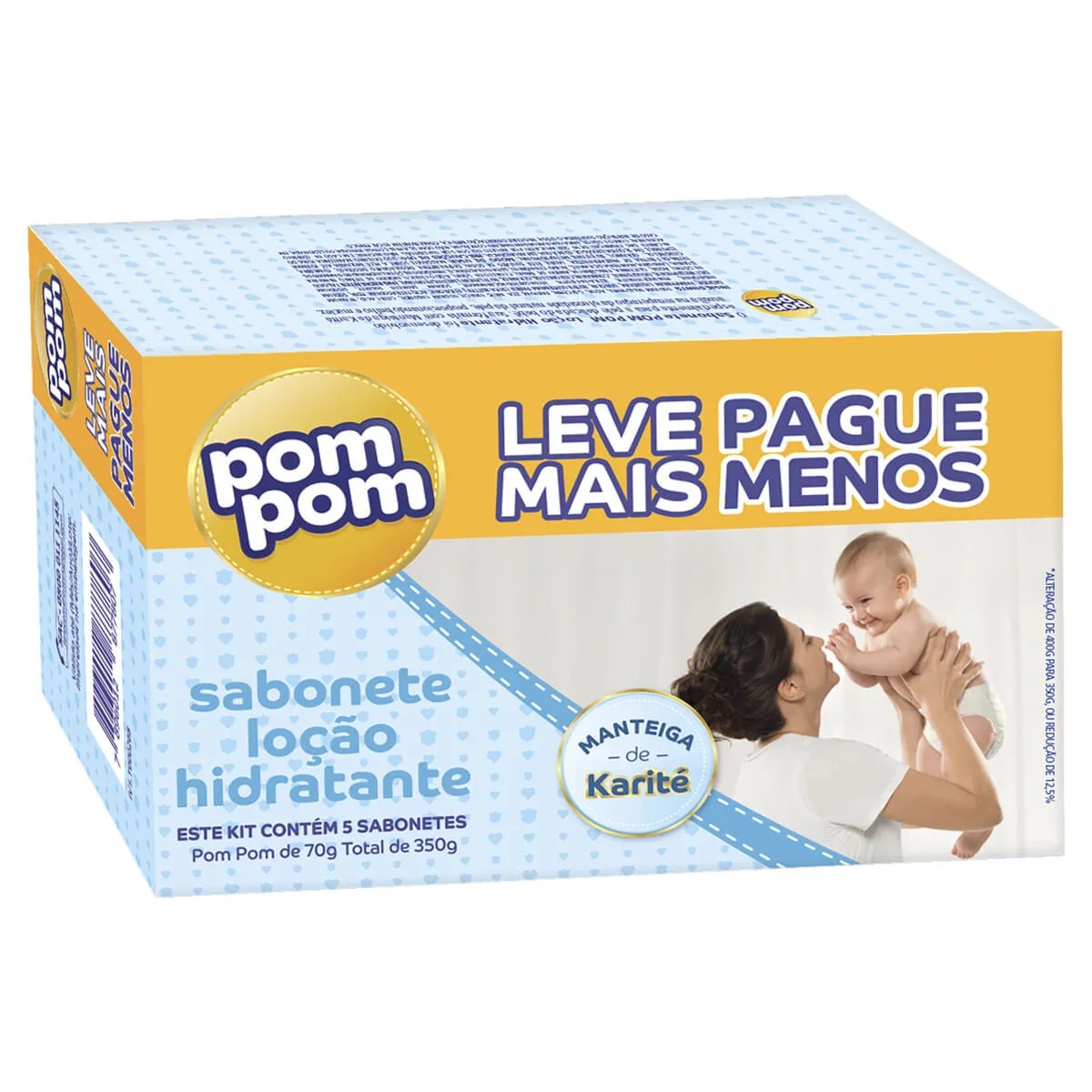 Sabonete Em Barra Pom Pom Manteiga De Karité 5 Unidades De 70g Cada