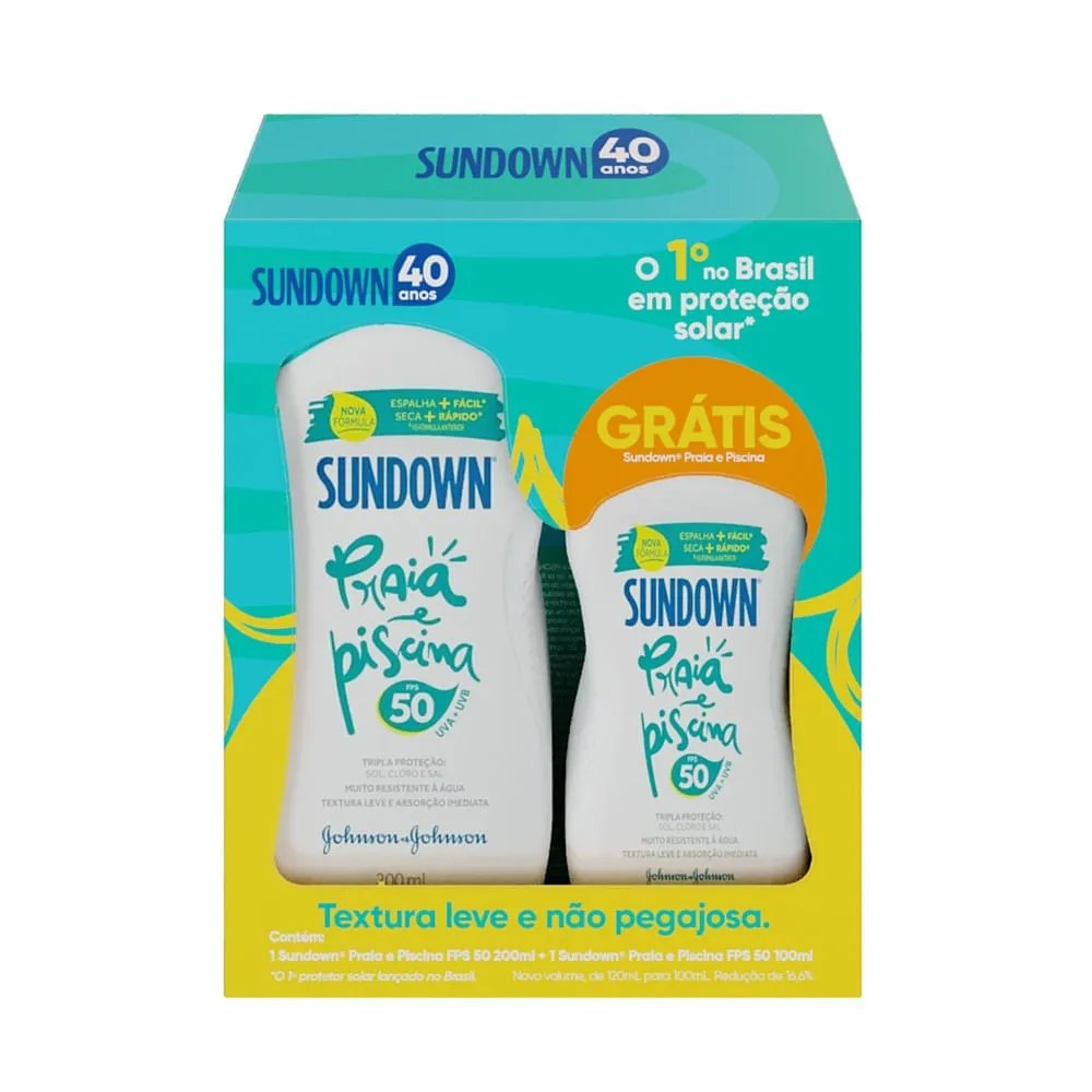 Protetor Solar Sundown Praia E Piscina 200+100ml Fps50