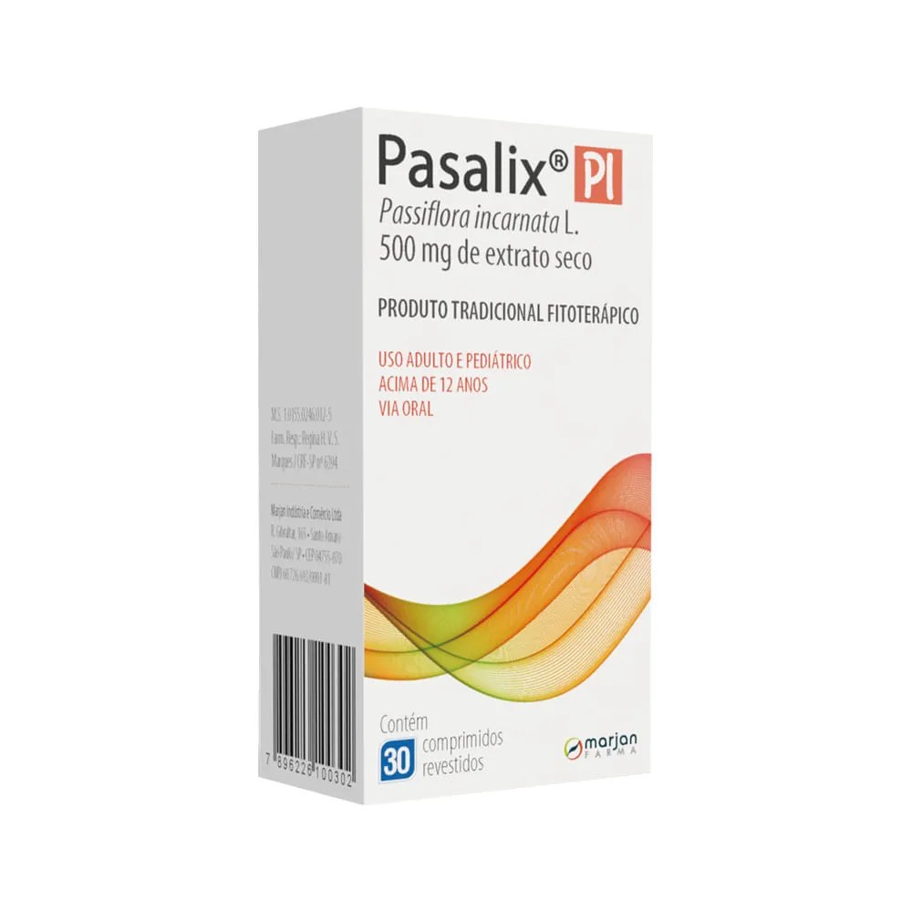 Pasalix Pi 500mg Com 30 Comprimidos Revestidos Novo