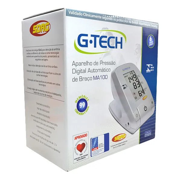 Aparelho Pressao G-tech Automatico Digital Branco Bpma100
