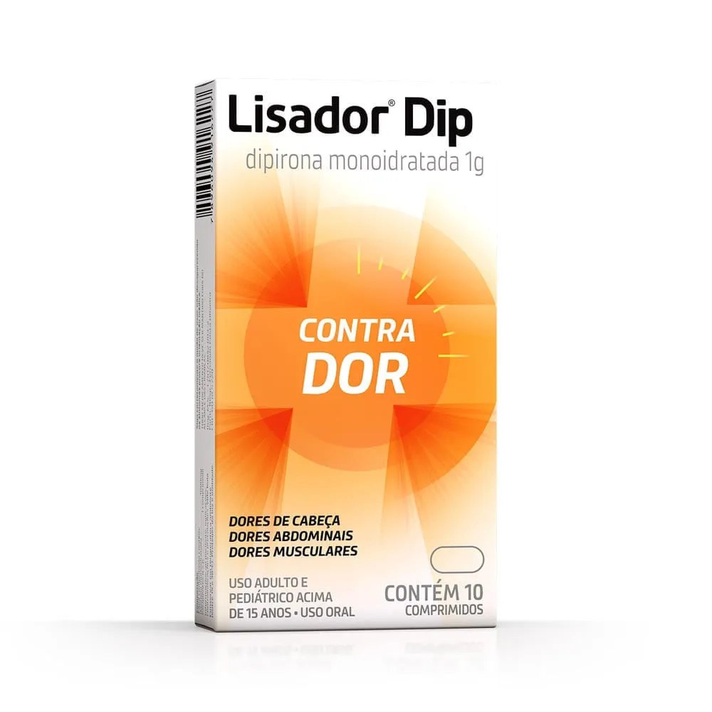 Lisador Dip Dipirona Monoidratada 1g 10 Comprimidos