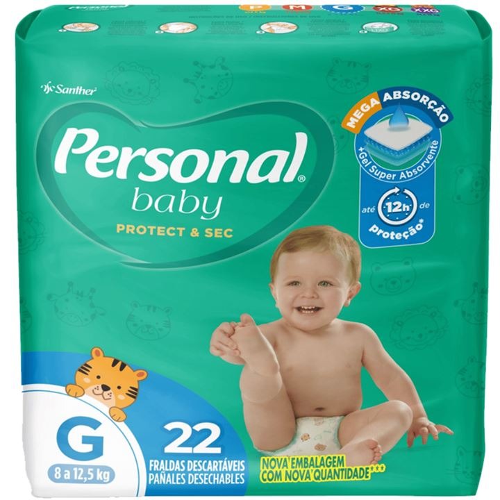 Fralda Personal Baby Protect & Sec G 22 Unidades