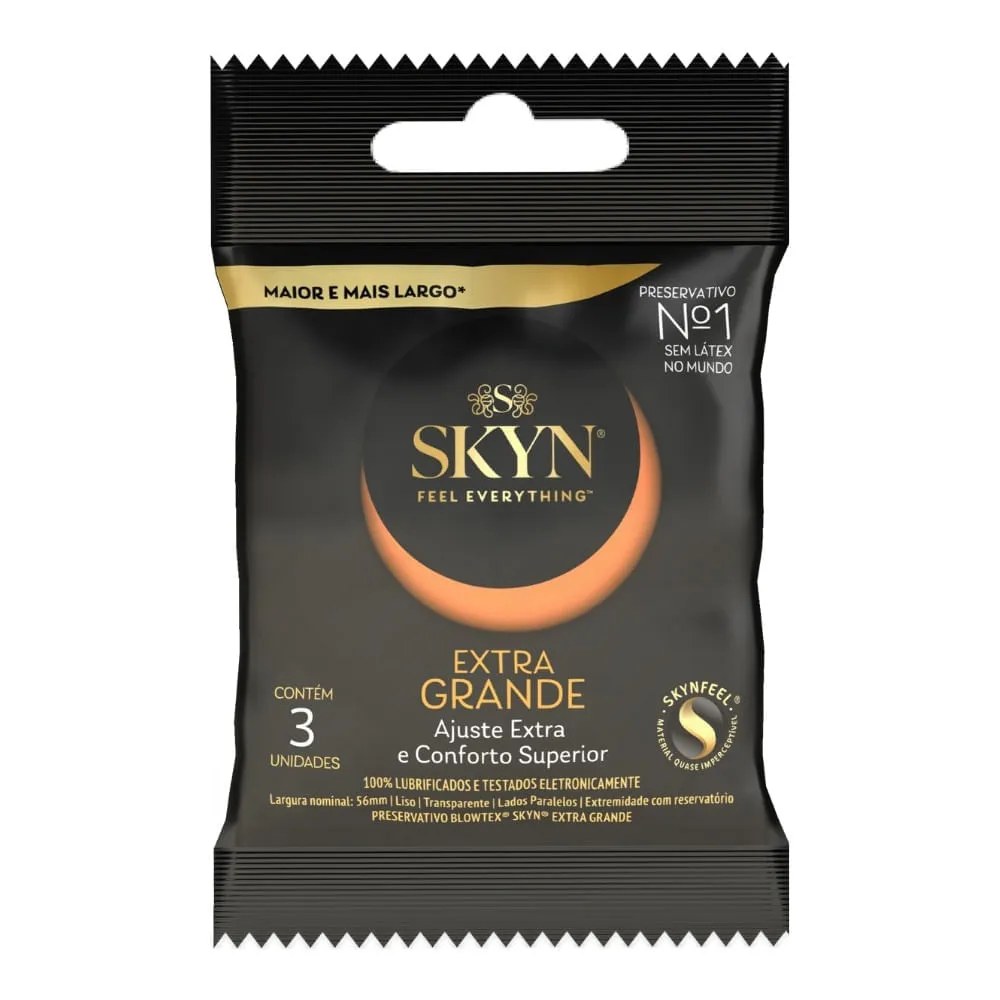 Preservativo Blowtex Skyn Extra Grande Com 3 Unidades
