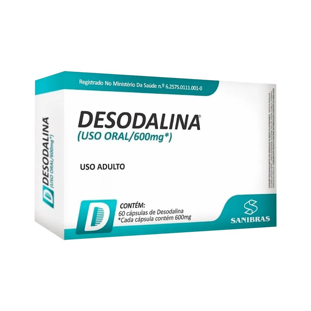 Desodalina 600mg Com 60 Capsulas Sanibras