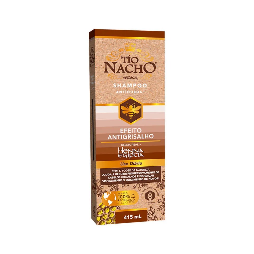 Shampoo Antiqueda Efeito Antigrisalho Geleia Real E Henna Egipcia 415ml