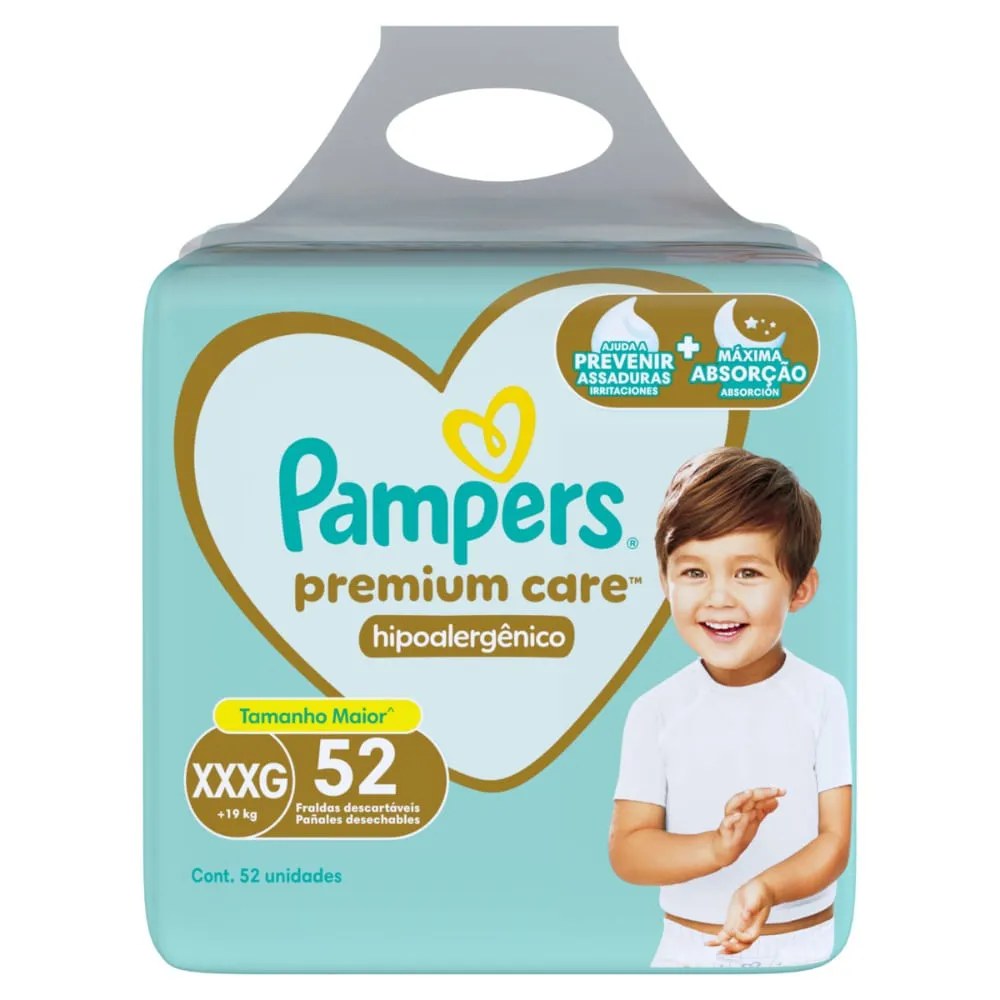 Fralda Pampers Premium Care Com 52 Unidades Tamanho Xxxg