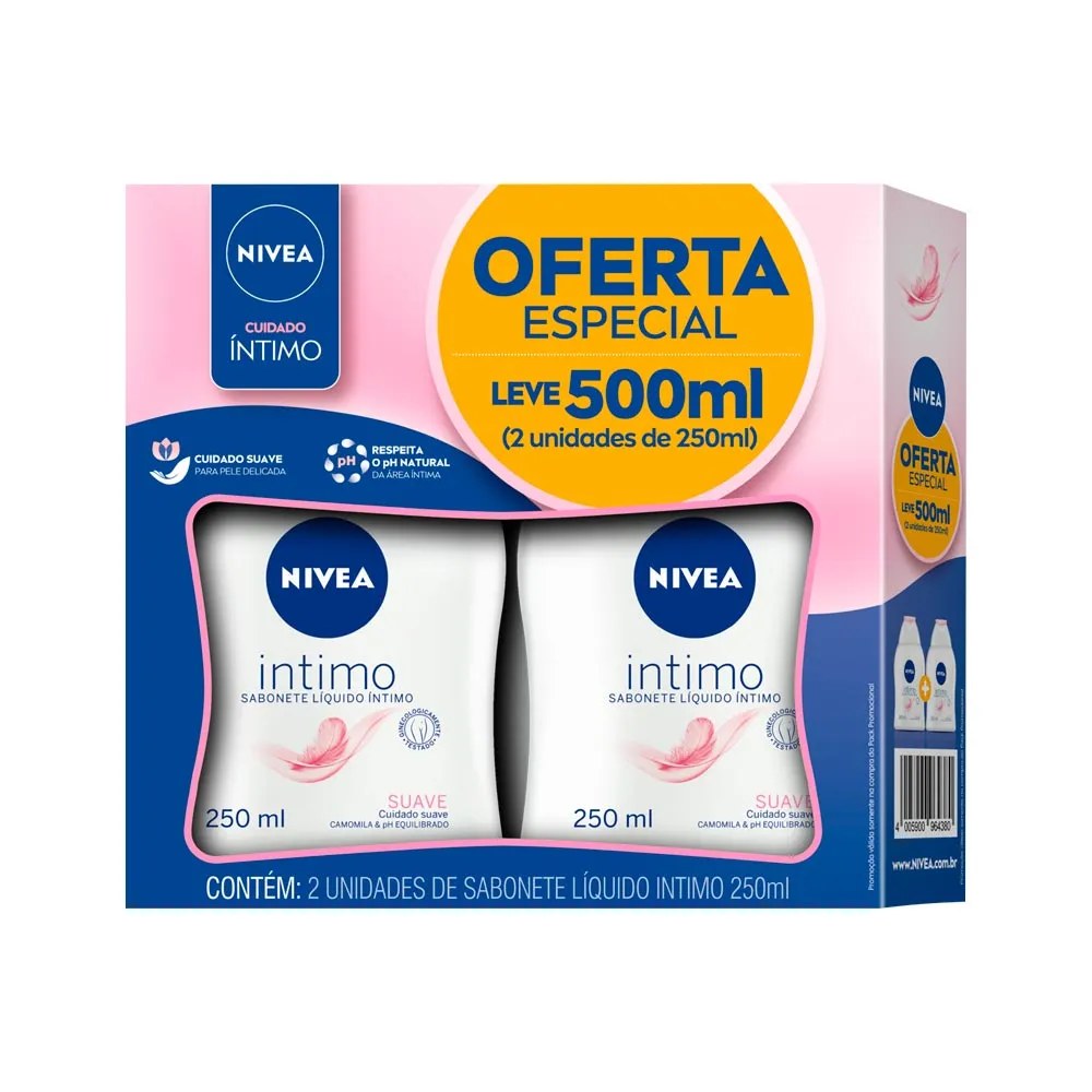 Sabonete Liquido Intimo Nivea Suave Com 2 Unidades 250ml Cada Especial