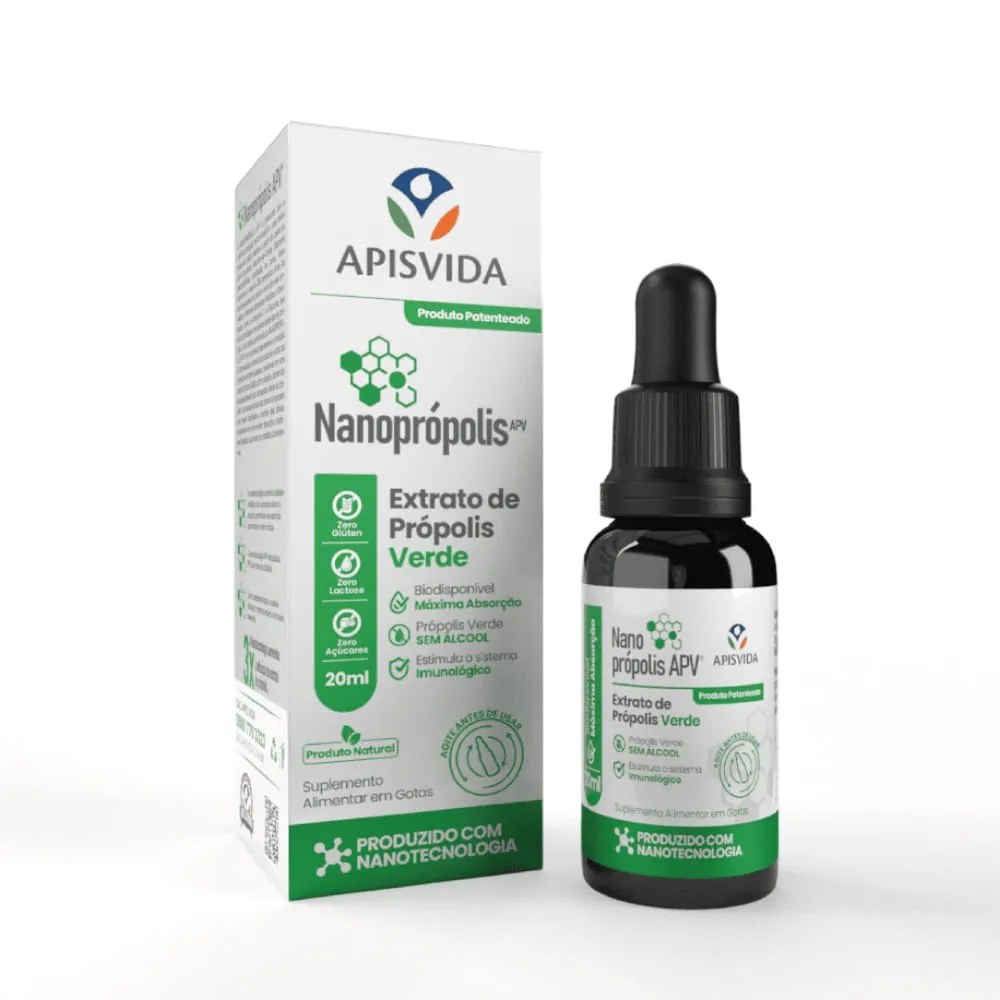 Extrato De Própolis Verde Apis Vida Nanoprópolis 20ml