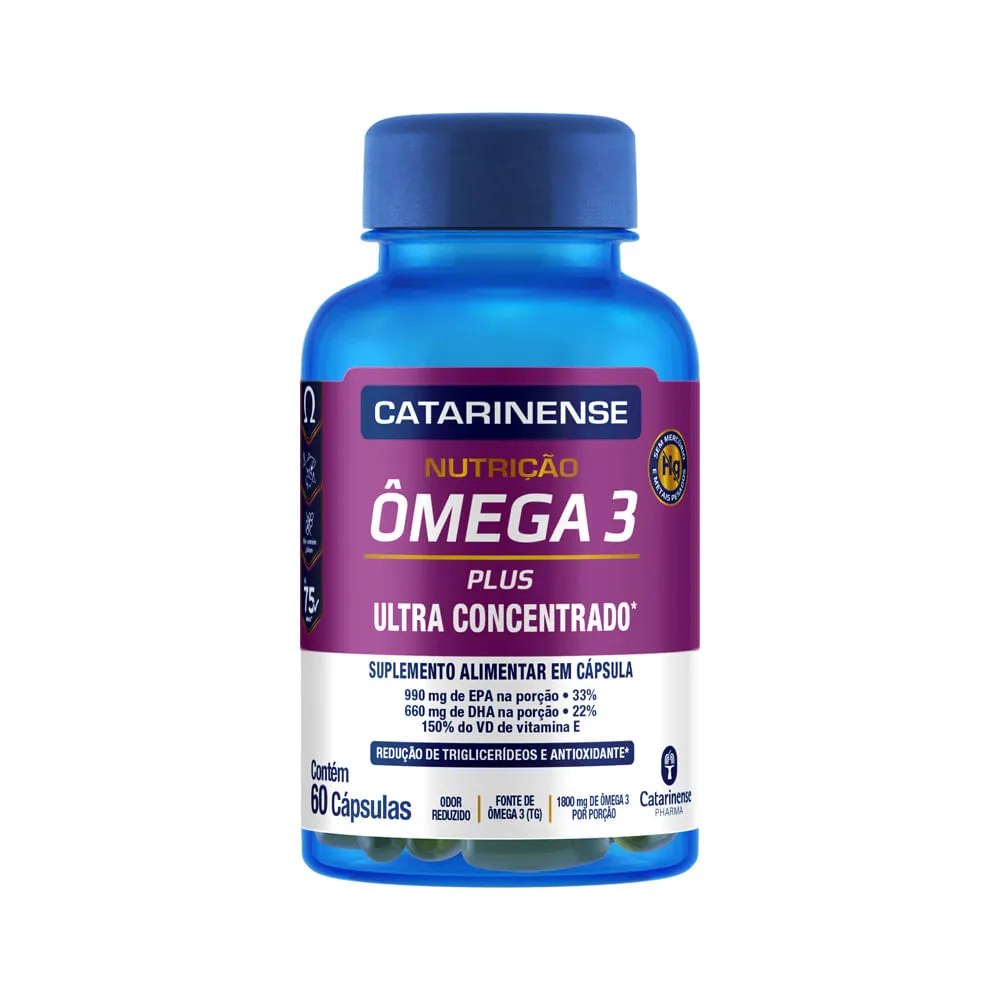 Suplemento Alimentar Omega 3 Plus 1800mg Catarinense Com 60 Capsulas