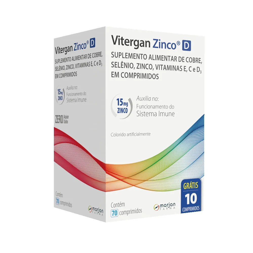 Vitergan Zinco D Com 70 Comprimidos Especial