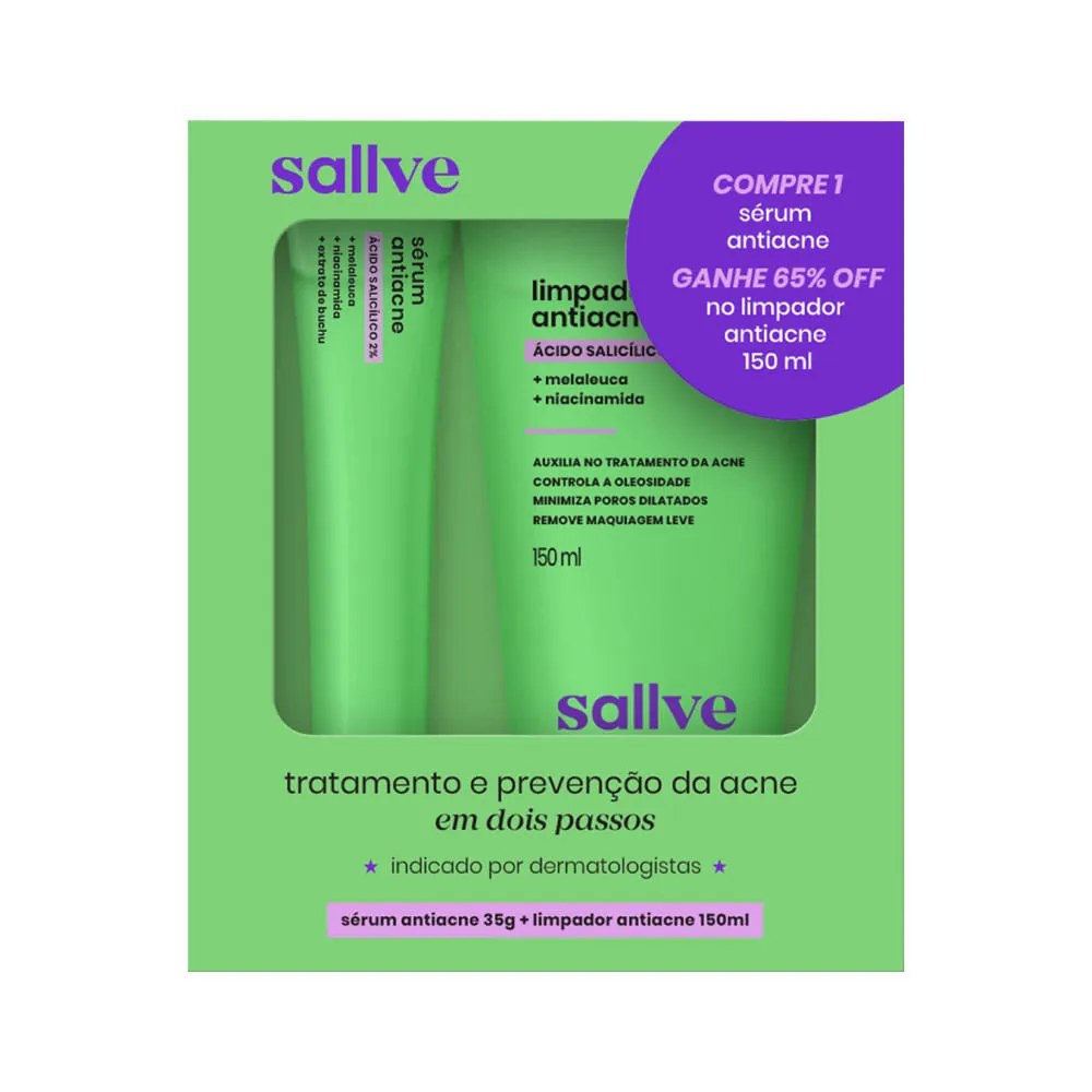 Kit Serum Antiacne 35gr + Limpador Antiacne 150ml Sallve Promocional