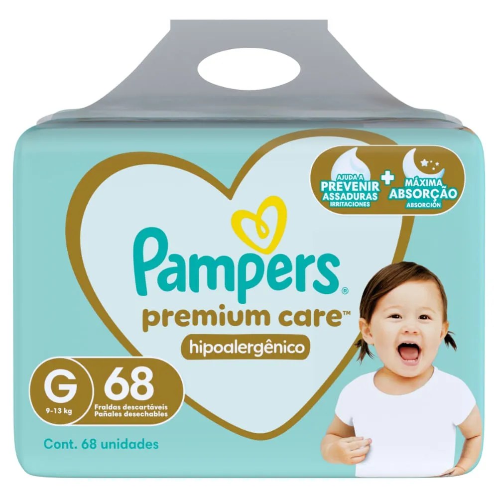 Fralda Pampers Premium Care Com 68 Unidades Tamanho G
