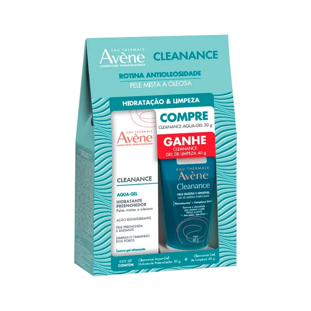 Kit Hidratante Avène Aqua-gel + Gel De Limpeza Cleanance 40g