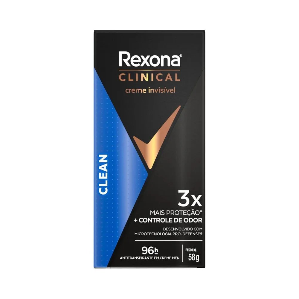 Desodorante Rexona Masculino Clinical 58gr Creme Clean
