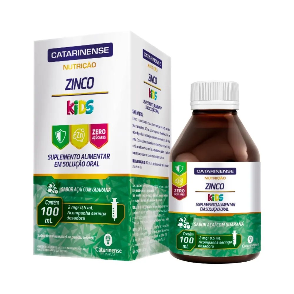 Zinco Kids Catarinense 100ml Solucao Oral 2mg/0,5ml Acai Com Guarana