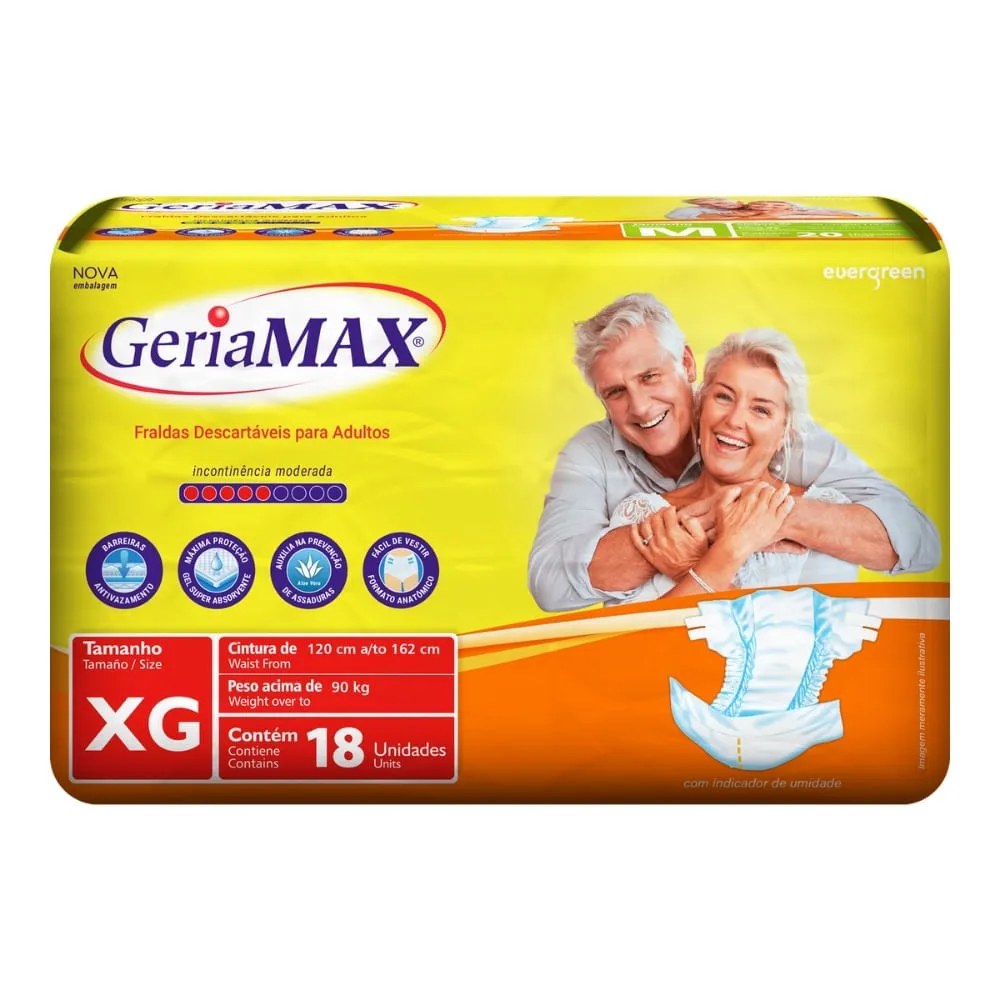 Fralda Geriamax Geriatrica Com 18 Tamanho Xg