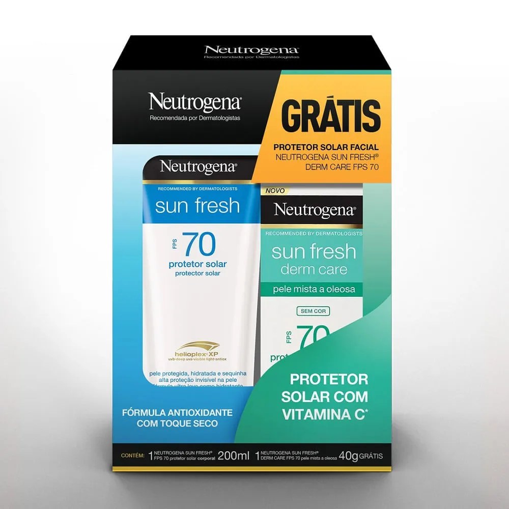 Neutrogena Sun Fresh Protetor Solar 200ml Fps70 + 40g Fps70 Facial Especial