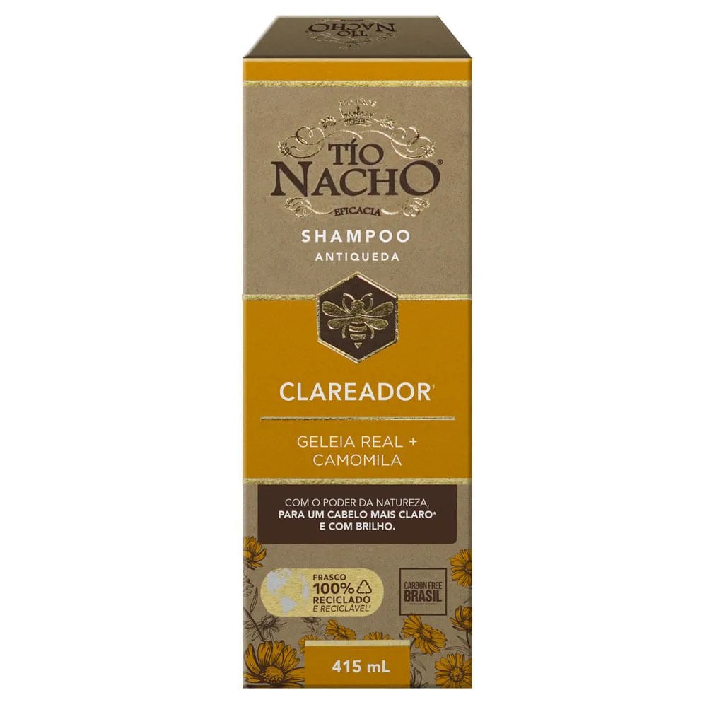 Shampoo Antiqueda Clareador Geleia Real E Camomila Tío Nacho 415ml