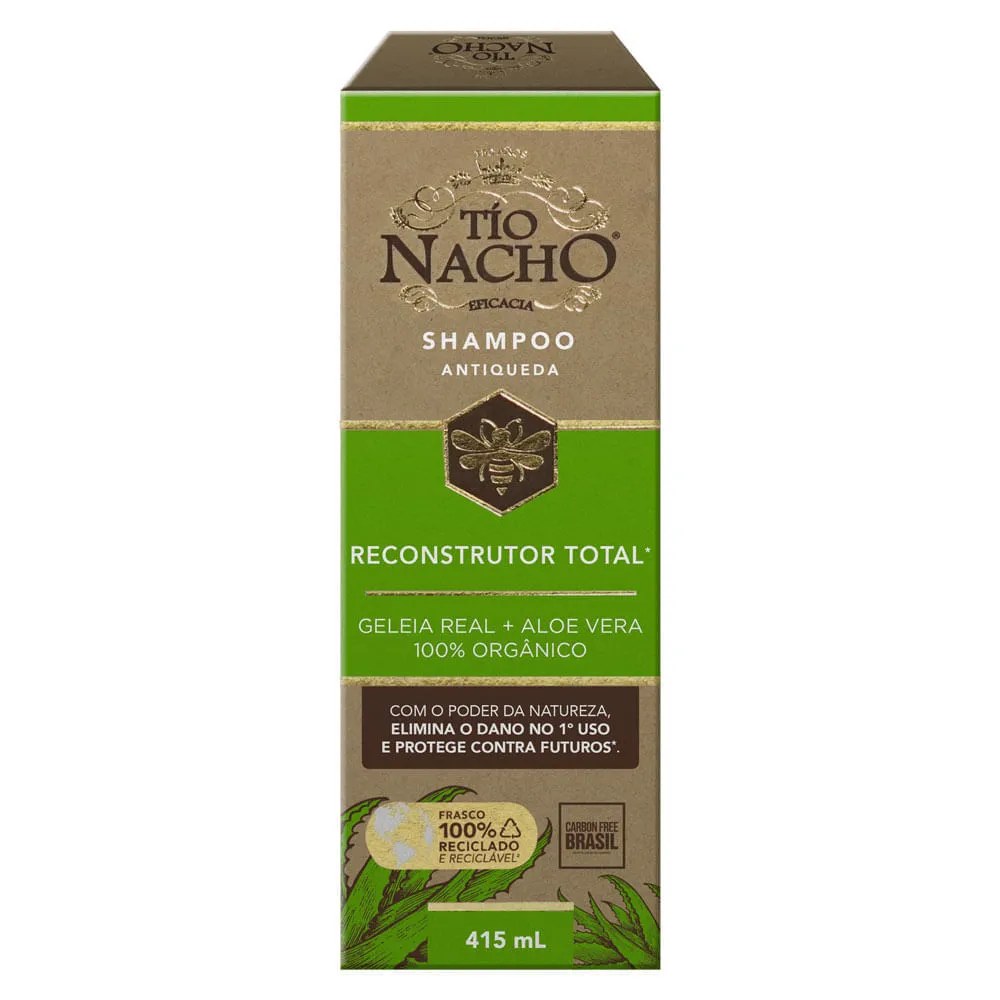 Shampoo Antiqueda Reconstrutor Total Geleia Real E Aloe Vera Tío Nacho 415ml