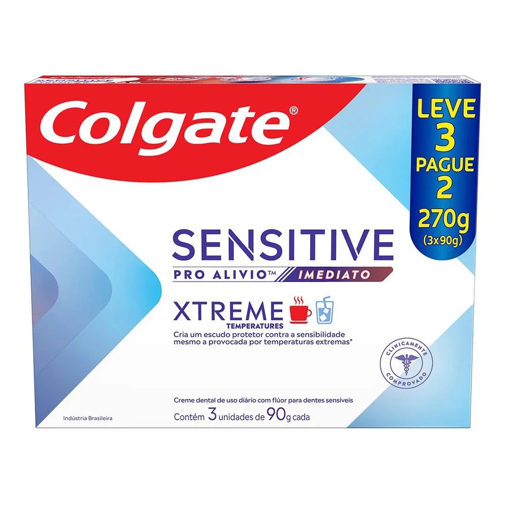 Creme Dental Colgate Sensitive Pro Alívio Imediato Xtreme 90g 3 Unidades