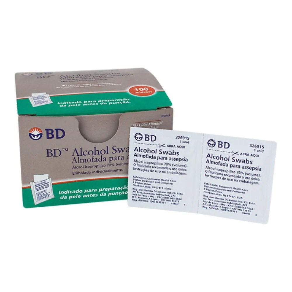 Álcool Swab Bd Com 100 Lenços