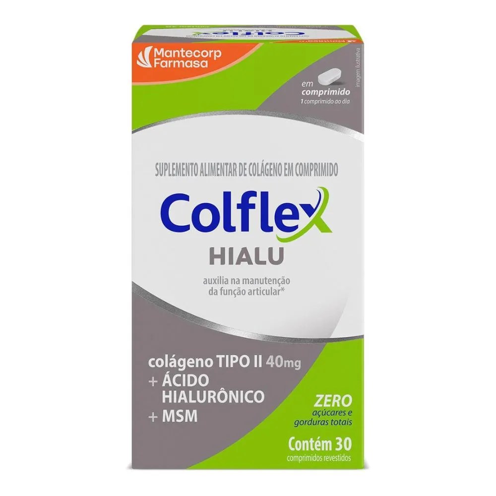 Colágeno Colflex Hialu Colágeno Tipo Ii + Ácido Hialurônico + Msm 30 Comprimidos