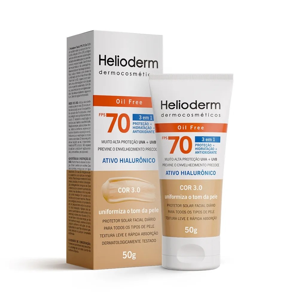 Protetor Solar Helioderm 50gr Fps70 Bege Medio