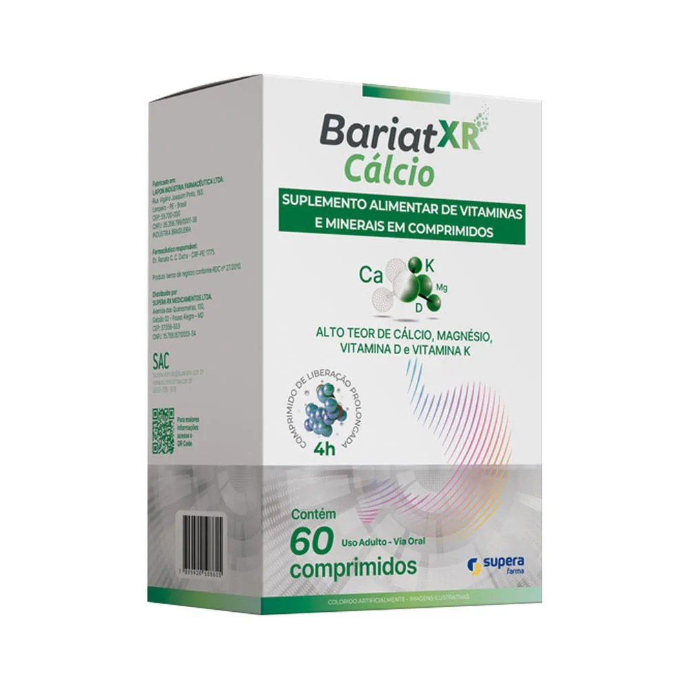 Suplemento Alimentar Bariat Xr Cálcio 60 Comprimidos