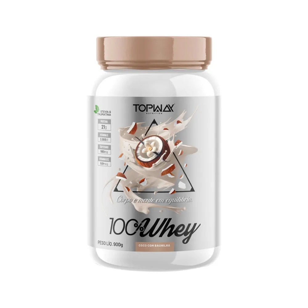 Suplemento Topway 100% Whey 900gr Coco Com Baunilha