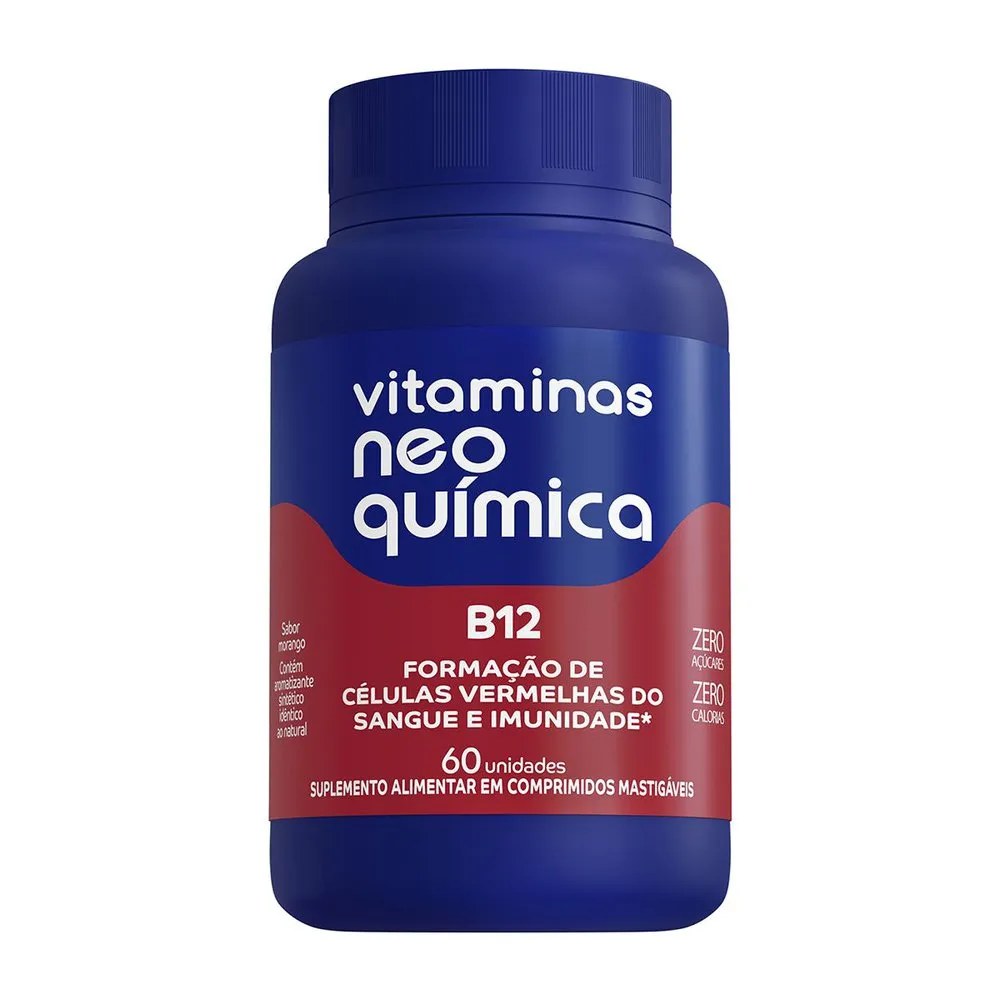 Vitamina B12 Neo Quimica Com 60 Comprimidos Mastigaveis Sabor Morango