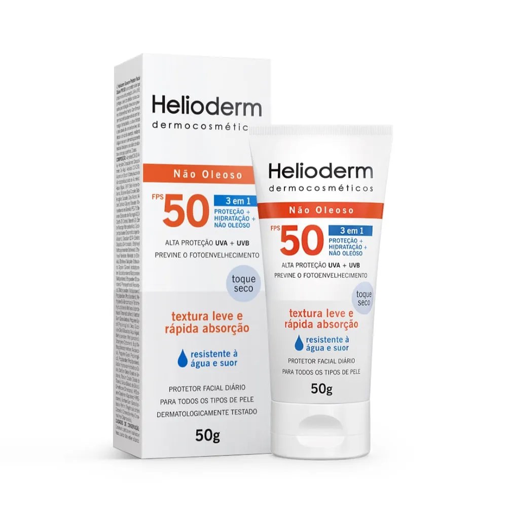 Protetor Solar Helioderm 3 Em 1 Fps50 50g