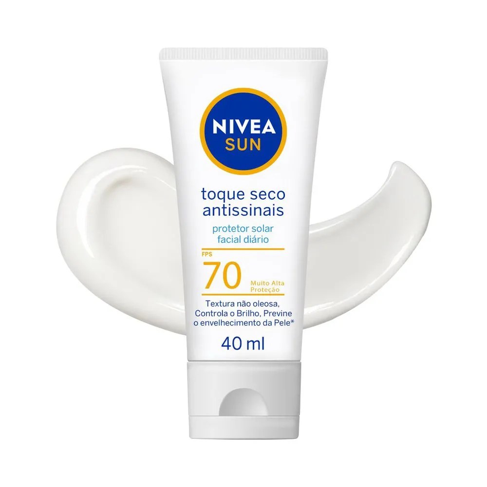 Protetor Solar Facial Nivea Sun Antissinais Toque Seco Fps 70 40ml