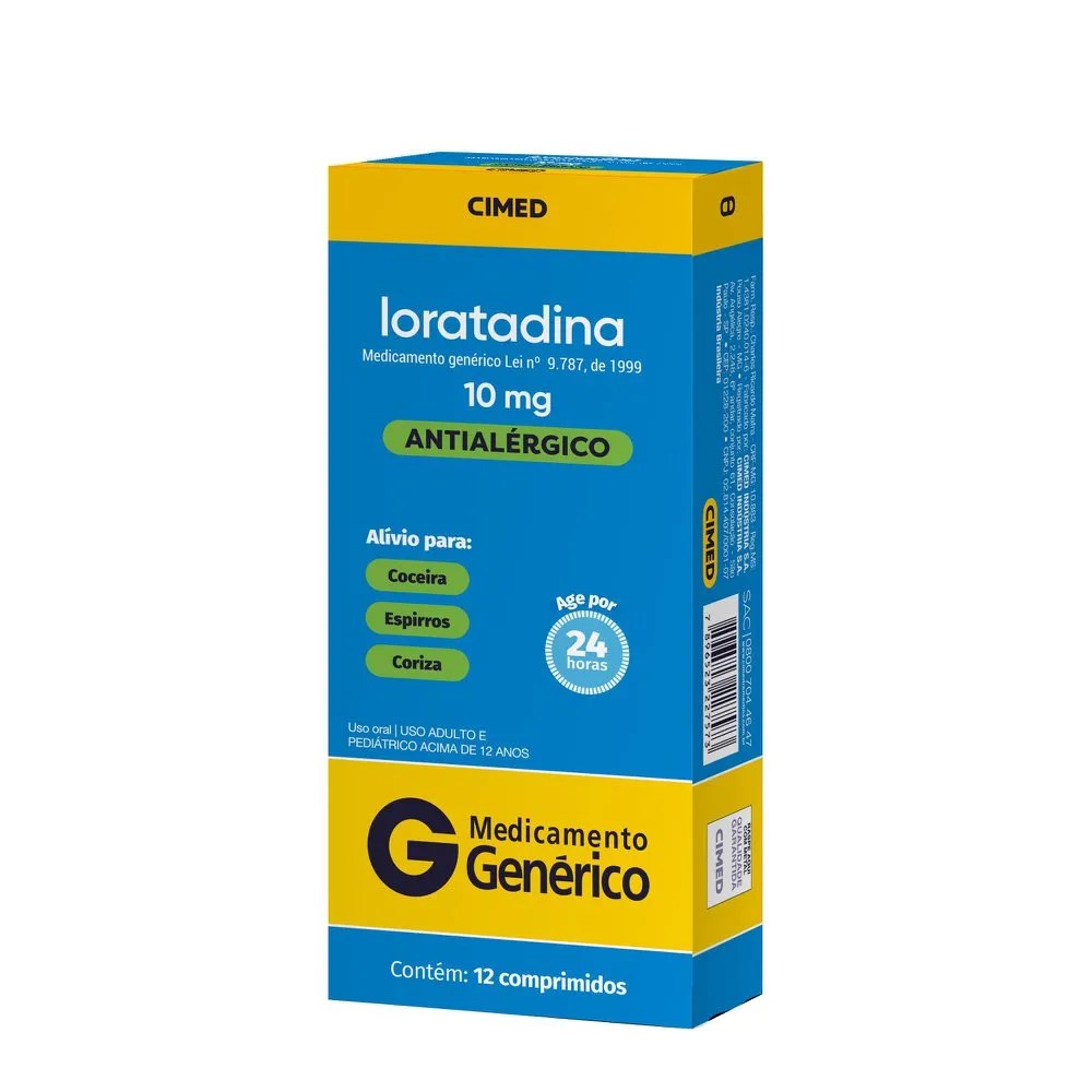 Loratadina Cimed Com 12 Comprimidos 10mg Generico