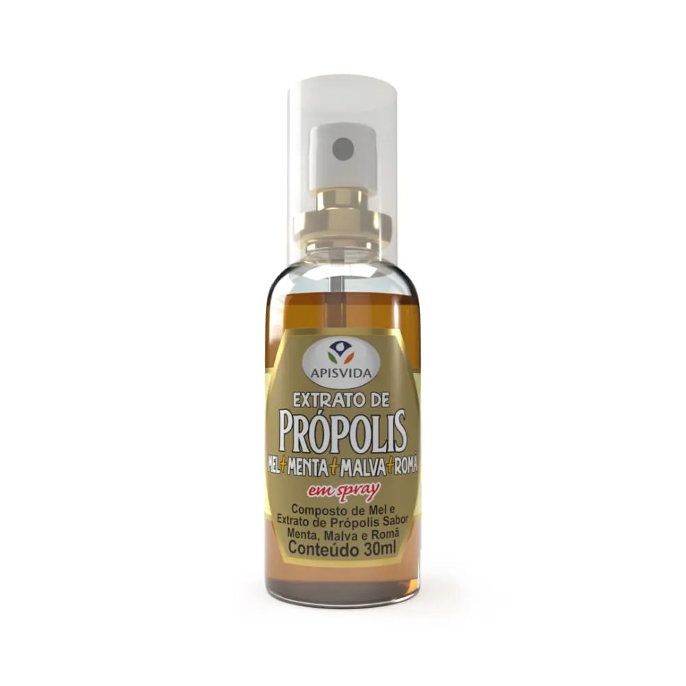 Spray Para Garganta Extrato De Própolis Sabor Menta E Romã 30ml
